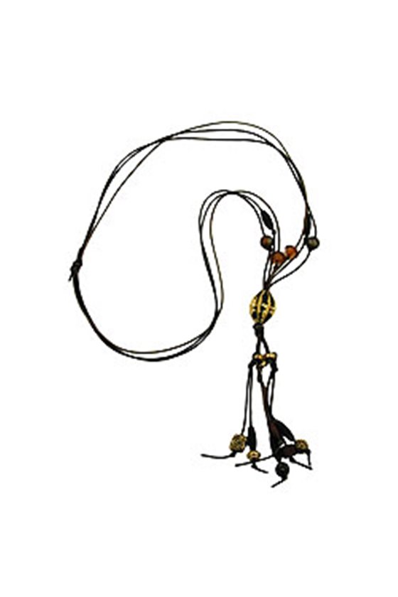 NECKLACE OLIVE/GOLD-COLOURED/BLACK BEADS FASHION 2012