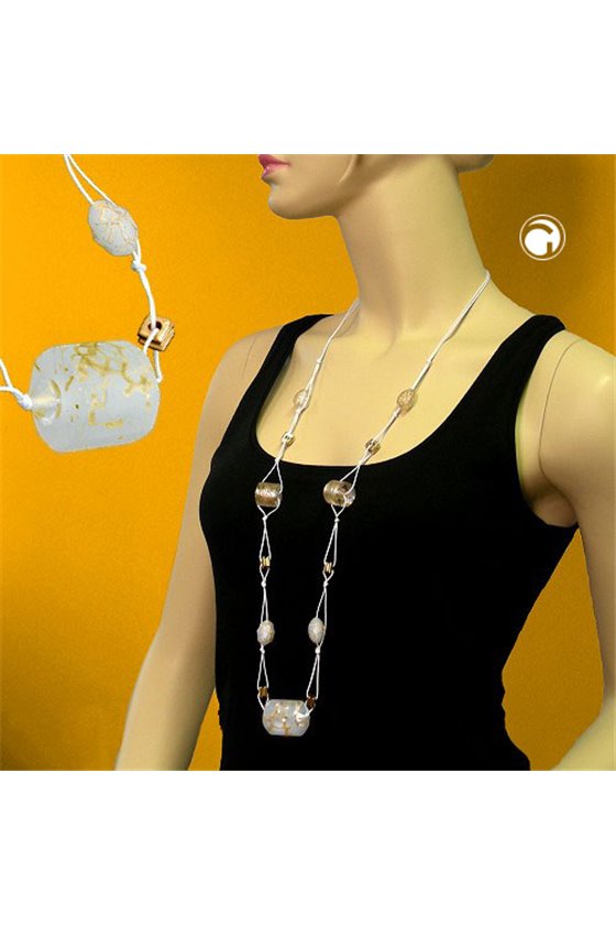 NECKLACE WHITE GOLD-TONE 100CM