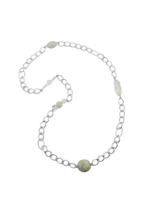 NECKLACE CURB CHAIN BEADS 95CM