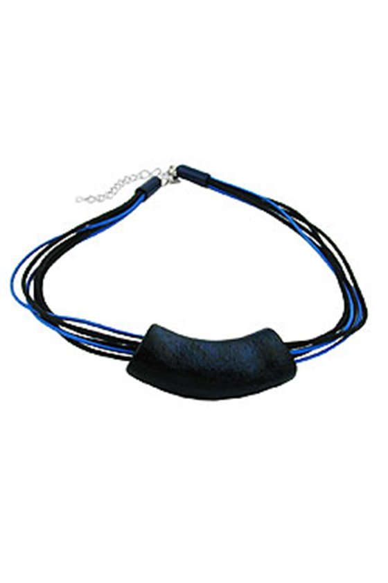 NECKLACE TUBE FLAT CURVED DARKBLUE 50CM