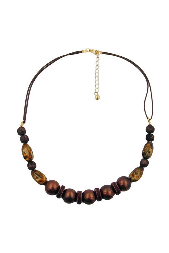 NECKLACE DARK BROWN/ SILKY SHIMMERING