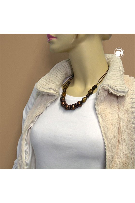 NECKLACE DARK BROWN/ SILKY SHIMMERING