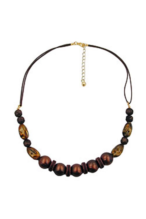 NECKLACE DARK BROWN/ SILKY SHIMMERING