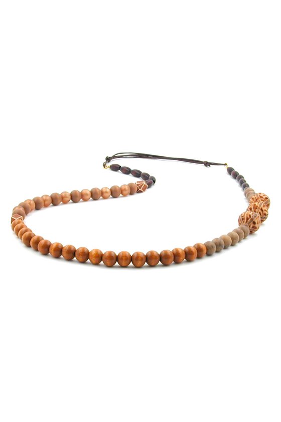 NECKLACE NOUGAT/LIGHT BROWN/DARK BROWN COLOURS