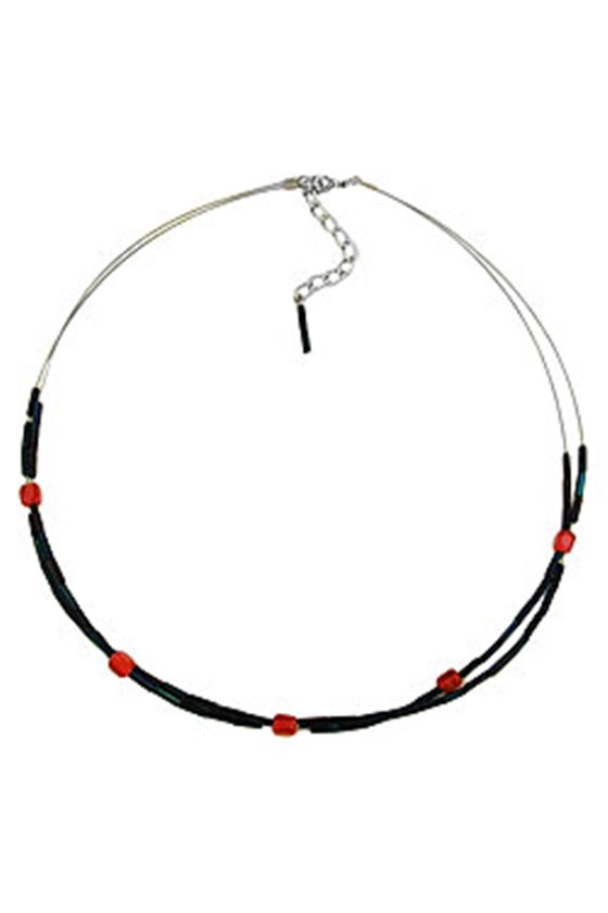 NECKLACE GLASS BEADS BLUE AB