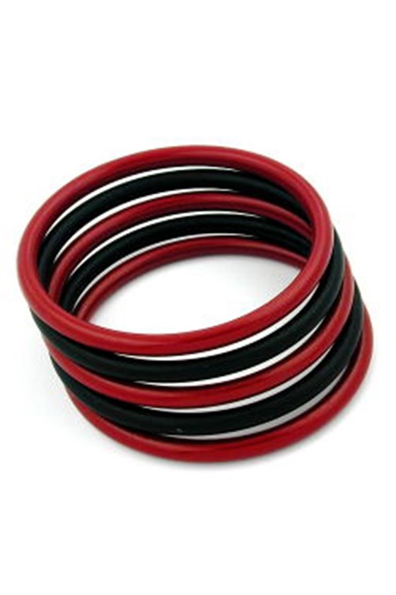 SET OF 5 BANGLE RED AND BLACK