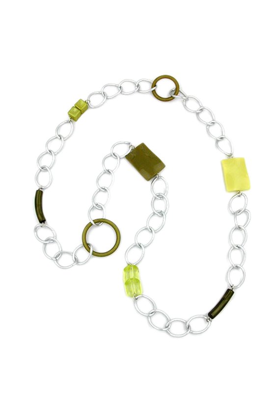 NECKLACE CURB CHAIN BEADS 95CM