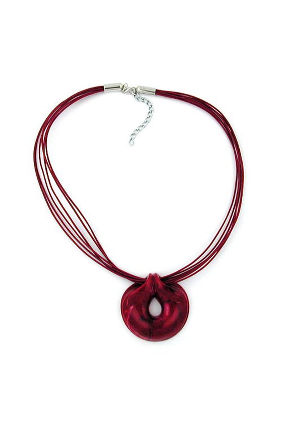NECKLACE DARK RED/ BLACK/ WHITE