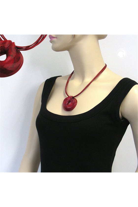 NECKLACE DARK RED/ BLACK/ WHITE