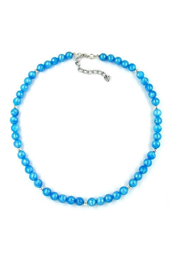 NECKLACE BEADS LIGHT BLUE