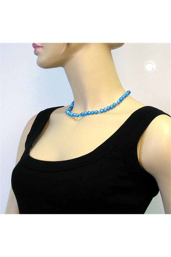 NECKLACE BEADS LIGHT BLUE