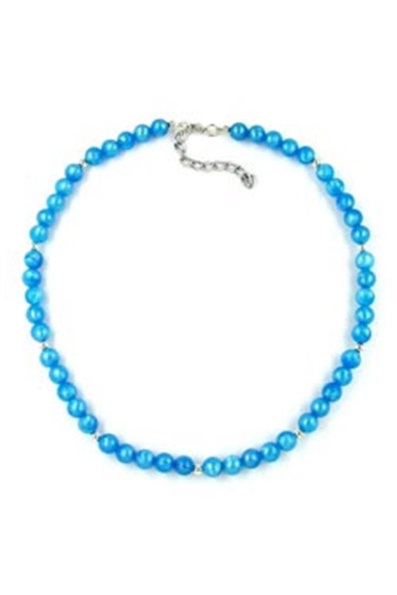 NECKLACE BEADS LIGHT BLUE