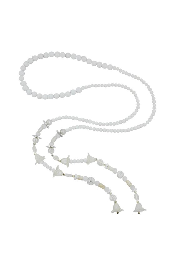 NECKLACE BLOOM-BEADS WHITE 130CM