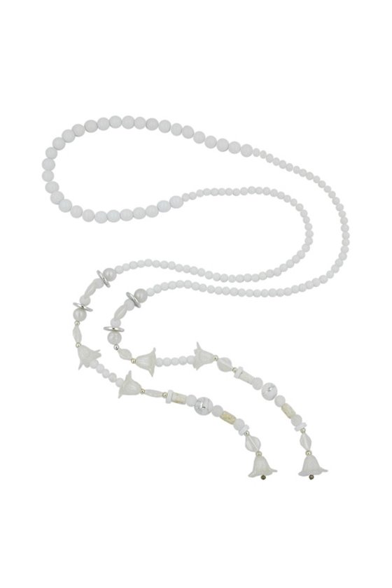 NECKLACE BLOOM-BEADS WHITE 130CM
