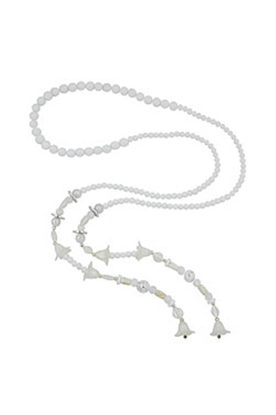NECKLACE BLOOM-BEADS WHITE 130CM