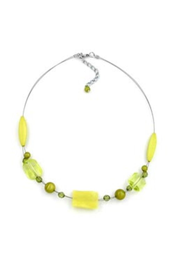 NECKLACE LIGHT GREEN AND SILKY-OLIVE