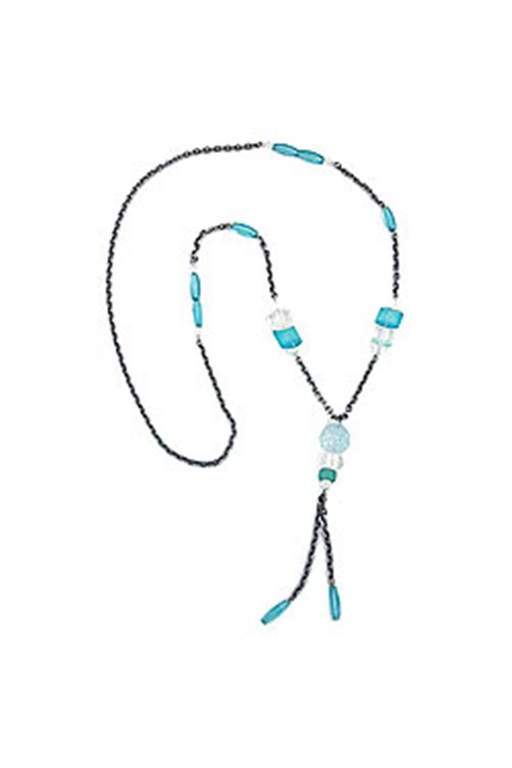 NECKLACE TURQUOISE BEADS 90CM