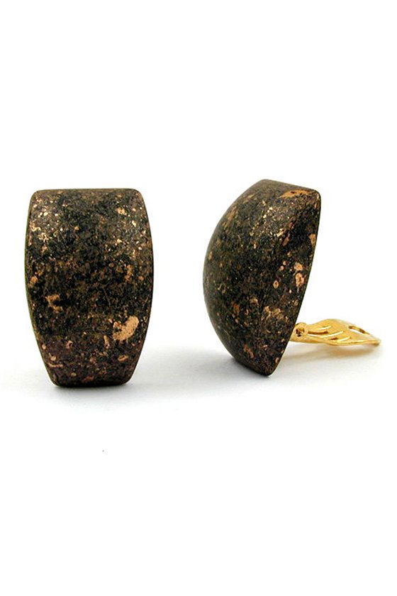 CLIP-ON EARRING CERAMIC BROWN