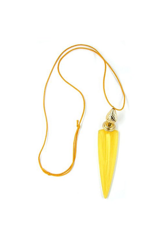 NECKLACE LARGE TRIANGLE YELLOW/ DULL