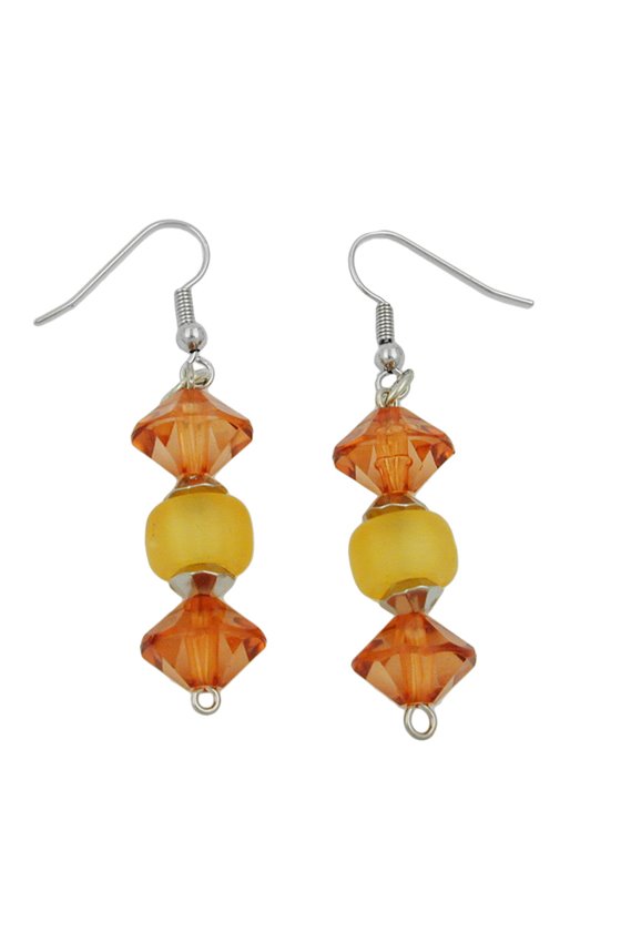 HOOK EARRINGS GRINDED BEADS TOPAS YELLOW