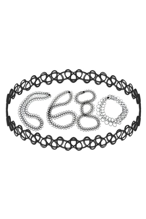 NECKLACE BLACK RUBBER SIMILAR TATTOO