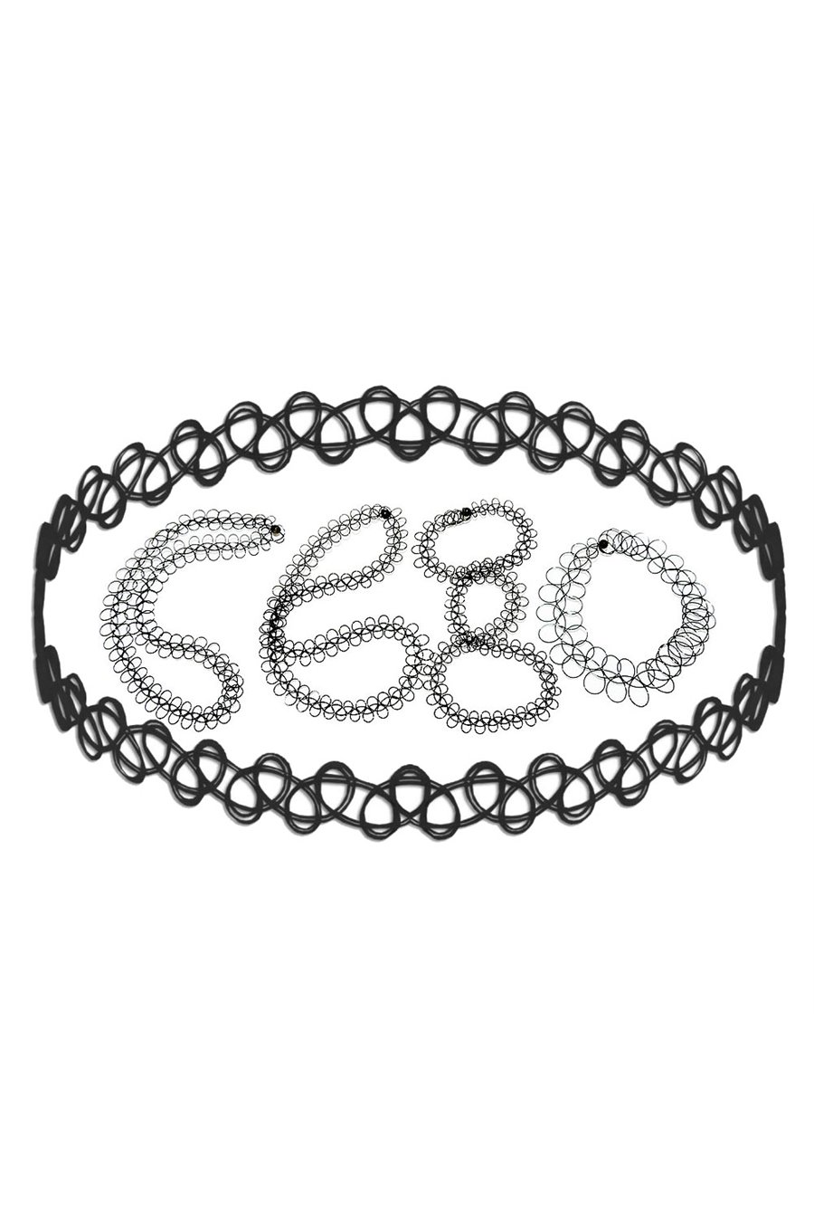 NECKLACE BLACK RUBBER SIMILAR TATTOO