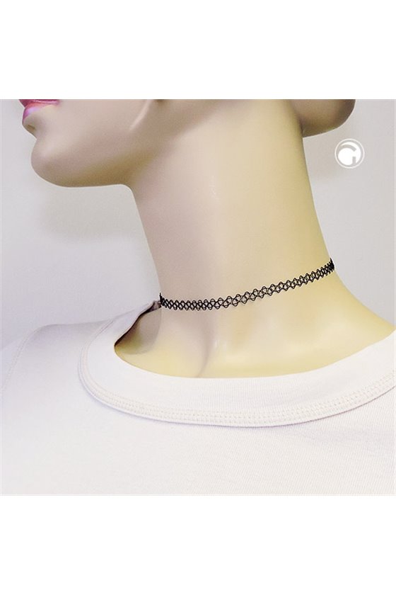 NECKLACE BLACK RUBBER SIMILAR TATTOO