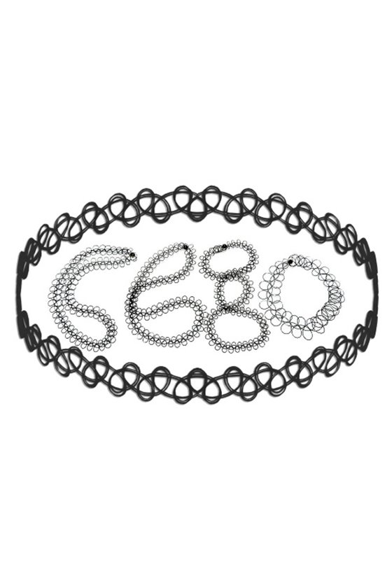 NECKLACE BLACK RUBBER SIMILAR TATTOO