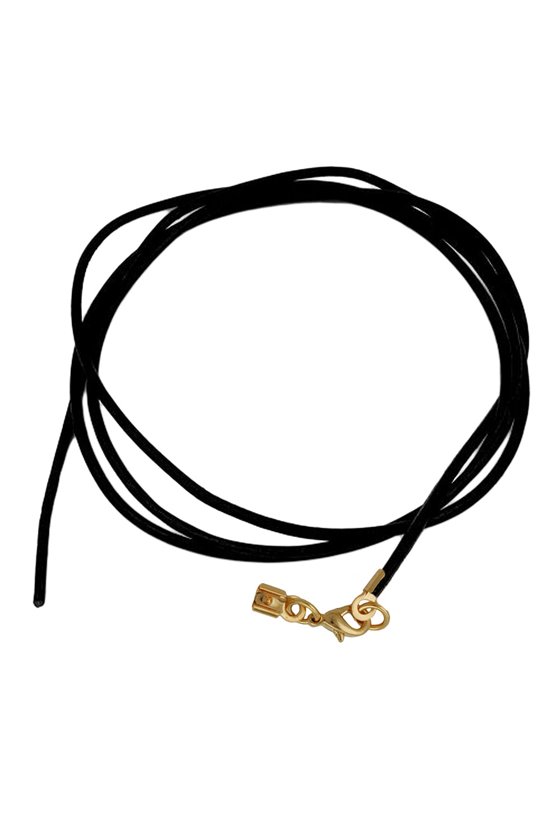 BAND LEATHER BLACK GOLD CLASP 100CM