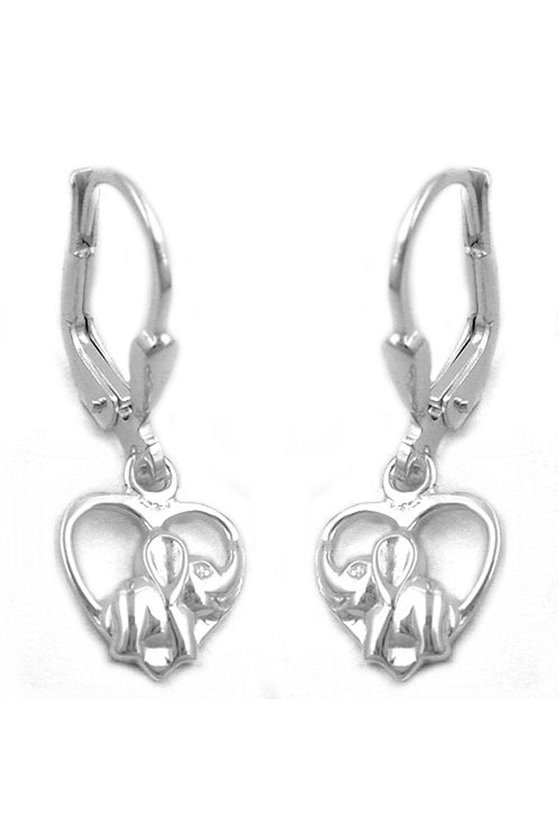 LEVERBACK EARRINGS HEART SILVER 925
