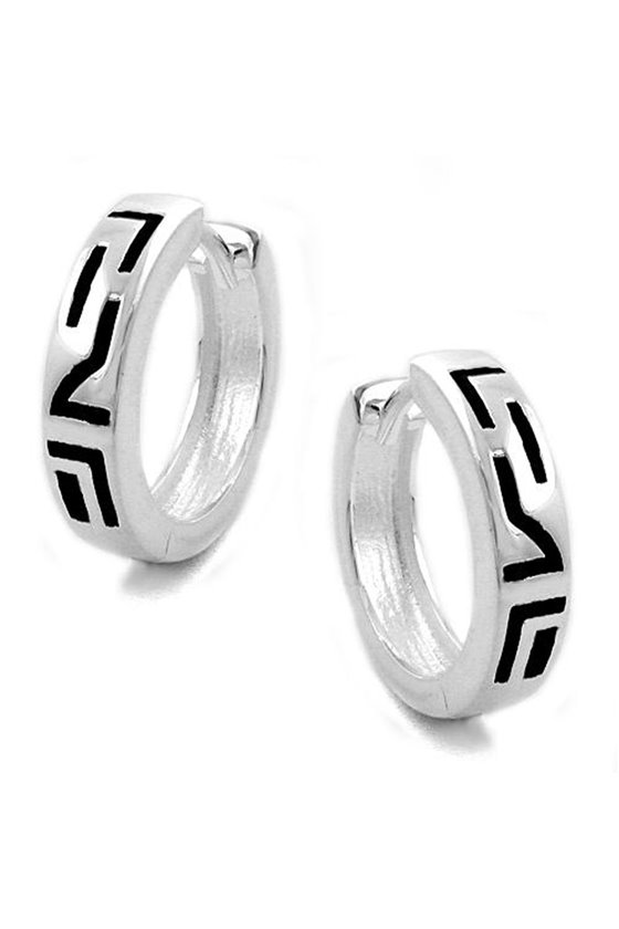 HOOPS HINGED SLEEPER EARRINGS SILVER 925