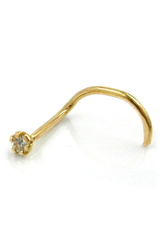 NOSE SCREW 1,7MM ZIRCONIA WHITE 18K GOLD