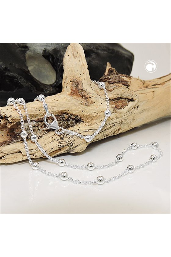 NECKLACE CHAIN WITH BALLS SILVER 925