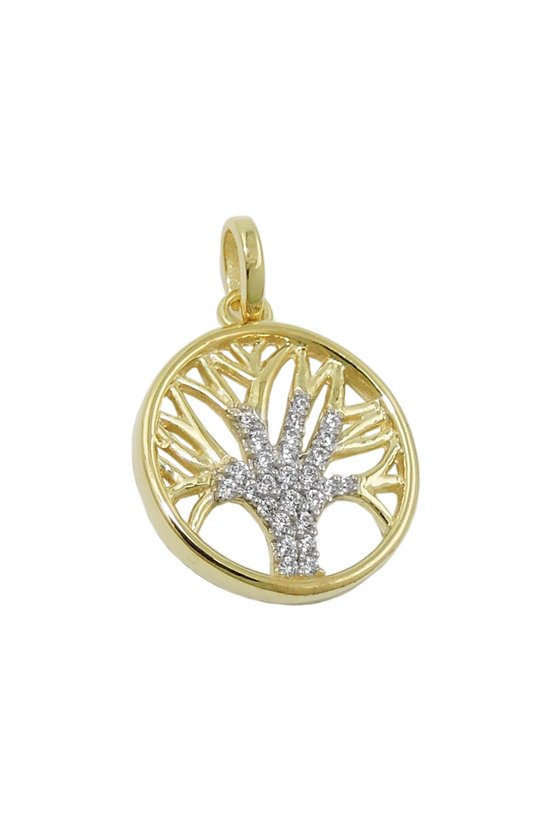 PENDANT TREE OF LIFE ZIRCONIAS 9K GOLD