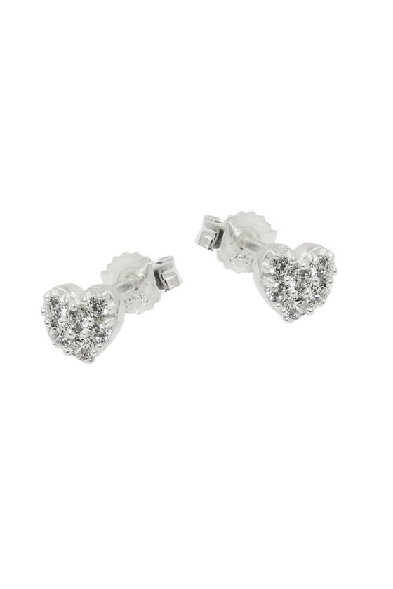 STUD EARRING HEART ZIRCONIA SILVER 925