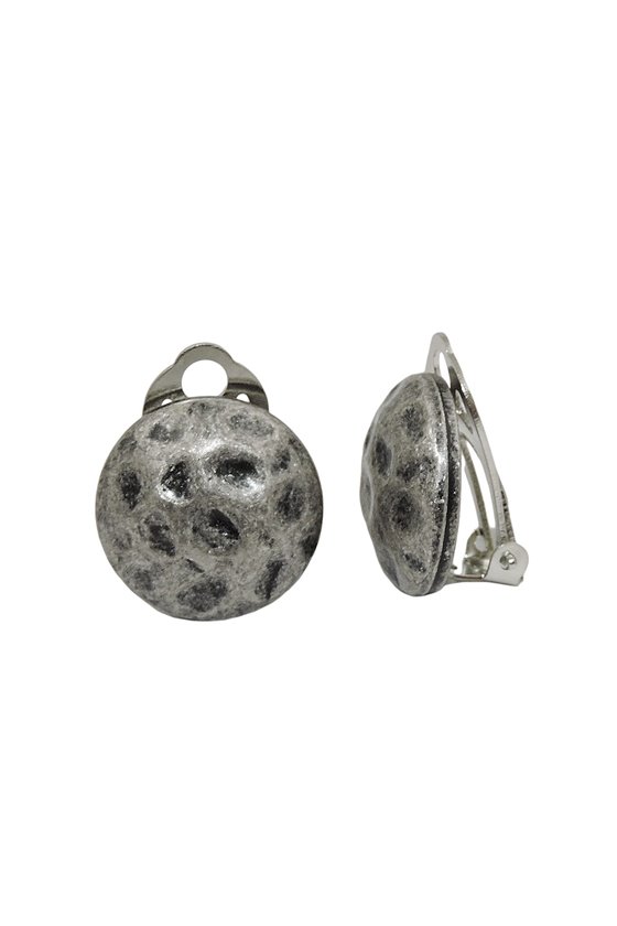 EARRING CLIP-ON SILVER ROUND