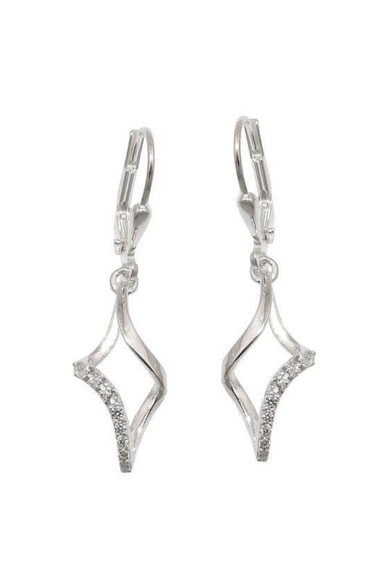 LEVERBACK EARRINGS ZIRCONIA SILVER 925