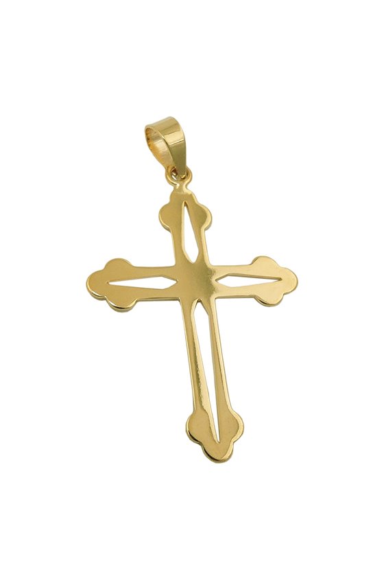 PENDANT CROSS POLISHED 9K GOLD
