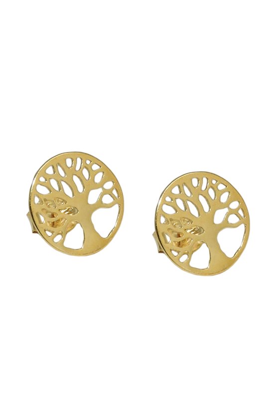 EARRINGS STUDS TREE OF LIFE 9K GOLD