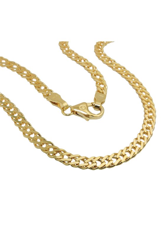 BRACELET 19CM TWIN CURB CHAIN 14K GOLD