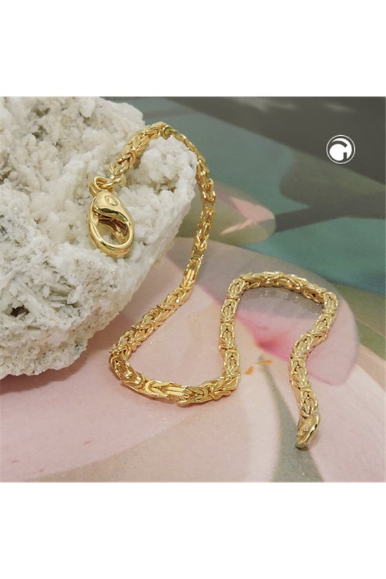 BRACELET BYZANTINE 2X2MM 19CM 14K GOLD