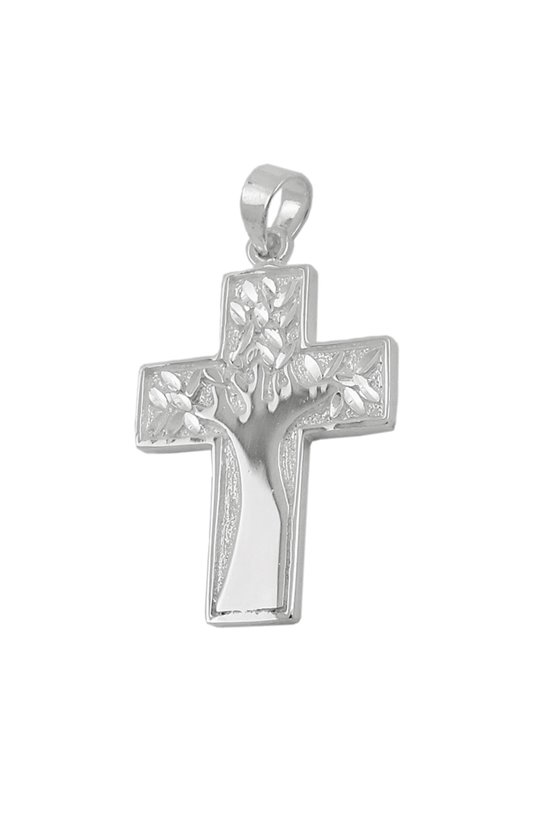 PENDANT CROSS WITH TREE SILVER 925