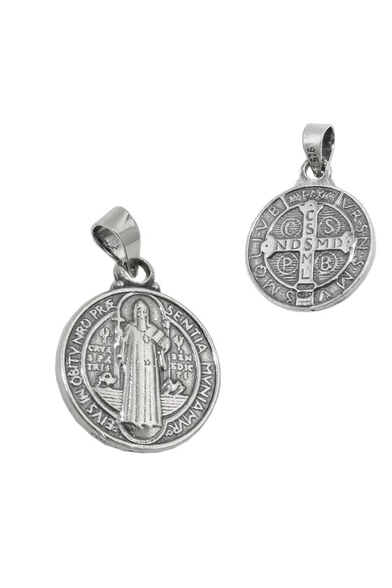 PENDANT RELIGIUS MEDAL OXID SILVER 925
