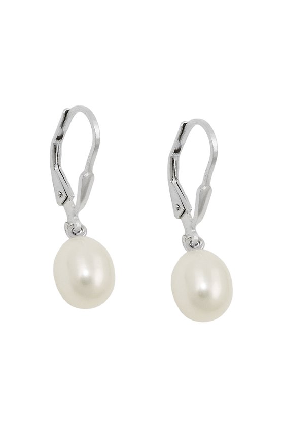 EARRING LEVERBACK PEARL SILVER 925