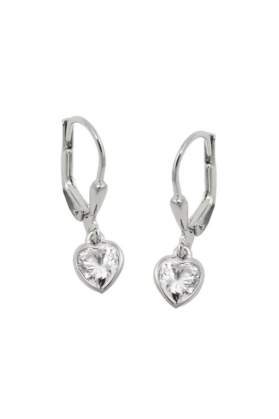 LEVERBACK EARRINGS HEART SILVER 925