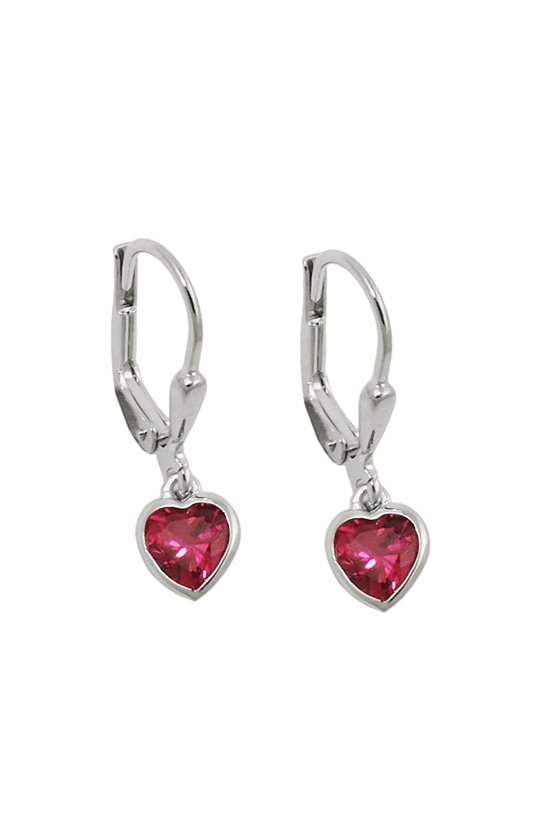 LEVERBACK EARRINGS HEART SILVER 925