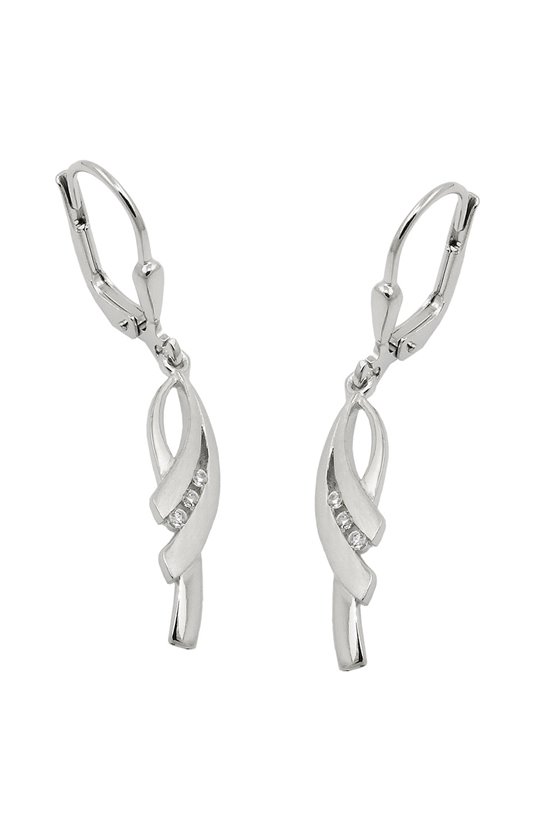 LEVERBACKS EARRINGS ZIRCONIA SILVER 925