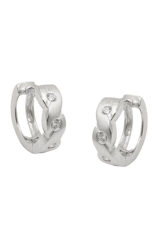 HOOP EARRINGS ZIRCONIA SILVER 925