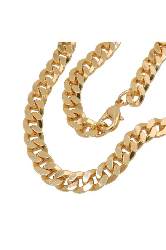 CURB CHAIN FLAT 50CM GOLD-PLATED