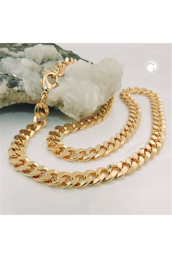 CURB CHAIN FLAT 50CM GOLD-PLATED